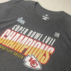 Kansas City Chiefs Men's T Shirt XL Super Bowl LVII 2023 Short Sleeve  NFL Gray